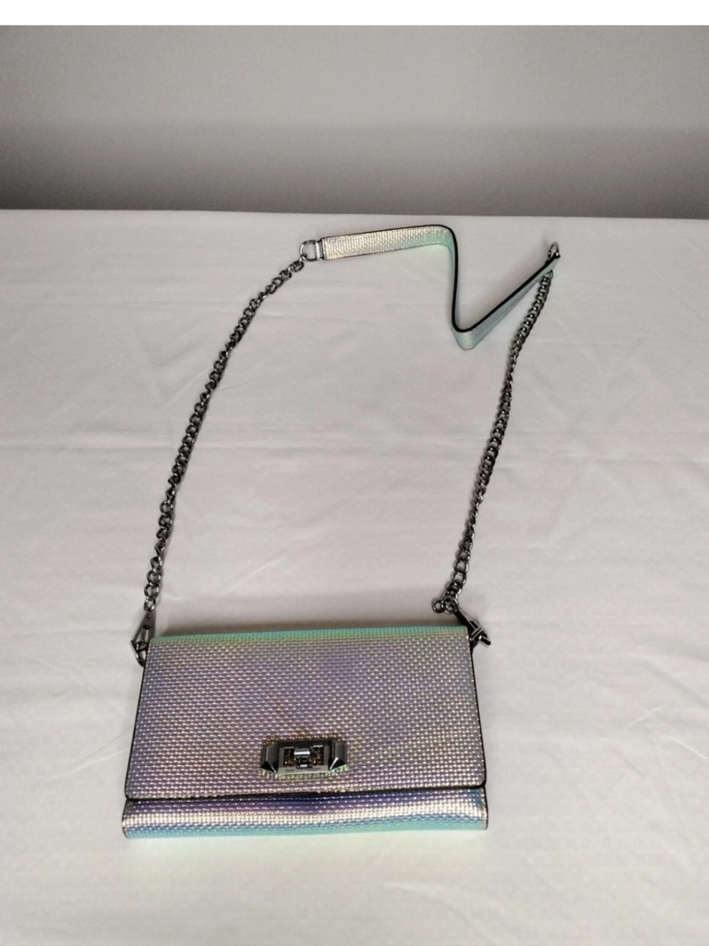 Rebecca Minkoff Iridescent Mermaidcore Leather Wallet Crossbody Purse
